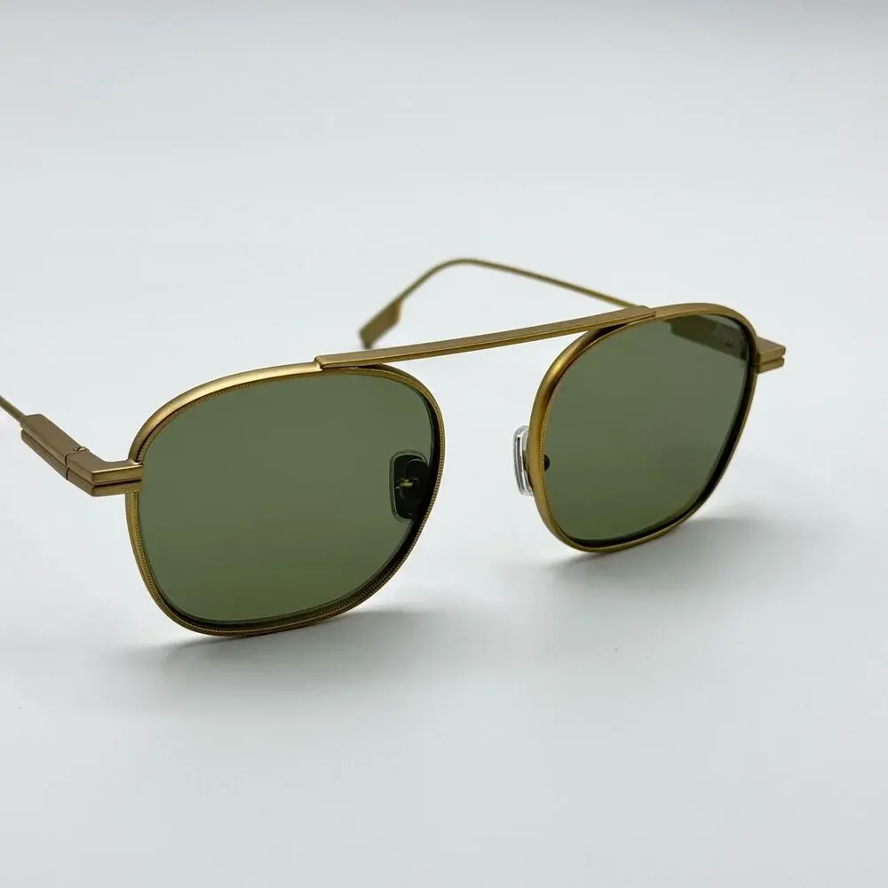 Ermenegildo Zegna Sunglasses EZ0290 35N Matte Light Bronze Frame Green Lens 53mm